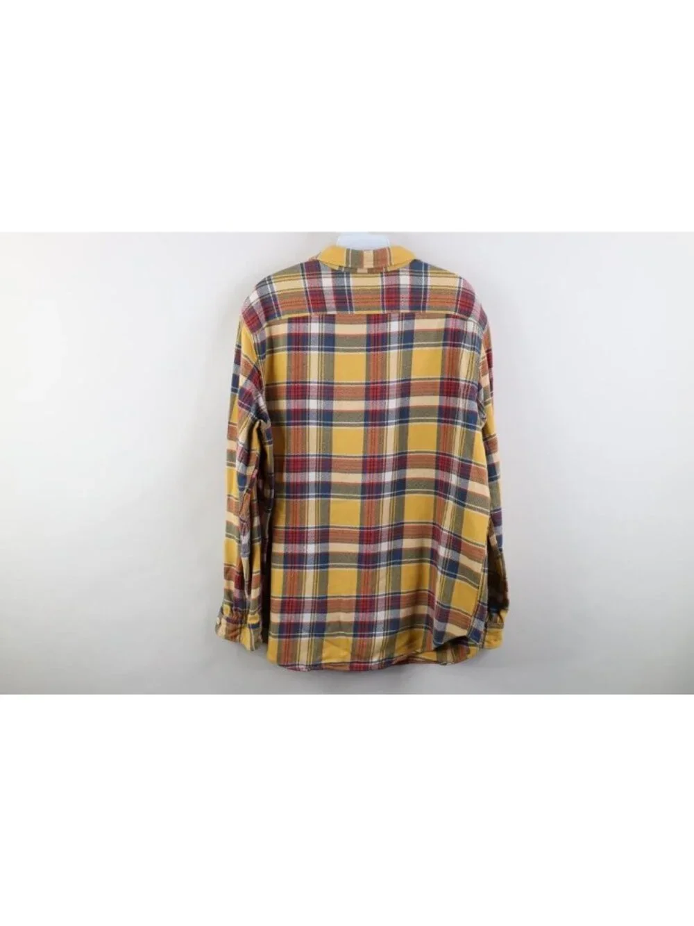 Vtg 90s Ralph Lauren Mens Large Distressed Heavy Flannel Collared Button Shirt